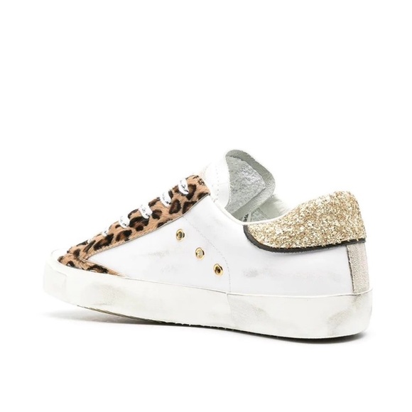 Philippe Model Paris PRSX Low Sneakers W Leopard/Gold Size 38 (7.5 US) - Picture 10 of 10